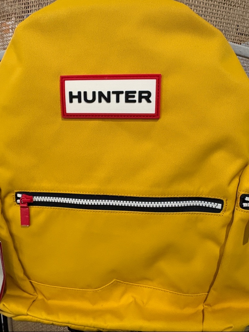 Hunter Bright Yellow Backpack with Red Accents